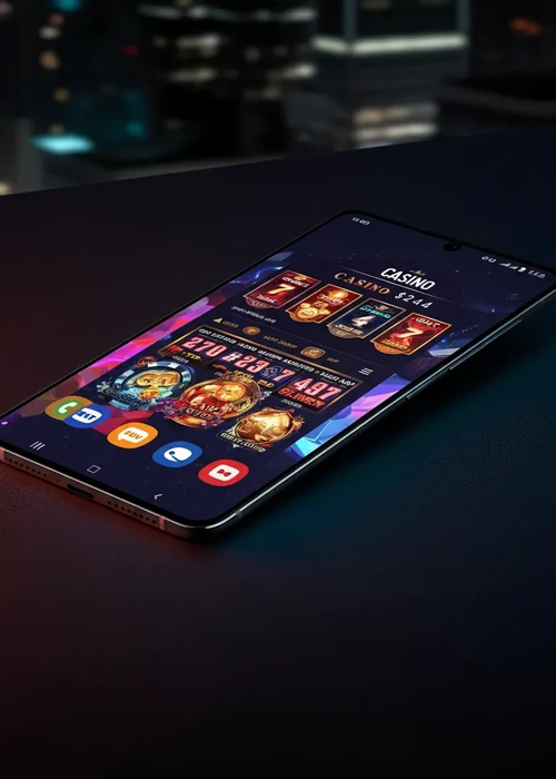 Kinbet Casino Hauptseite mit dunklem Theme und goldenen Highlights